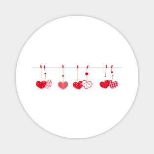 Happy Valentine's Day with hanging love Valentine's hearts Magnet